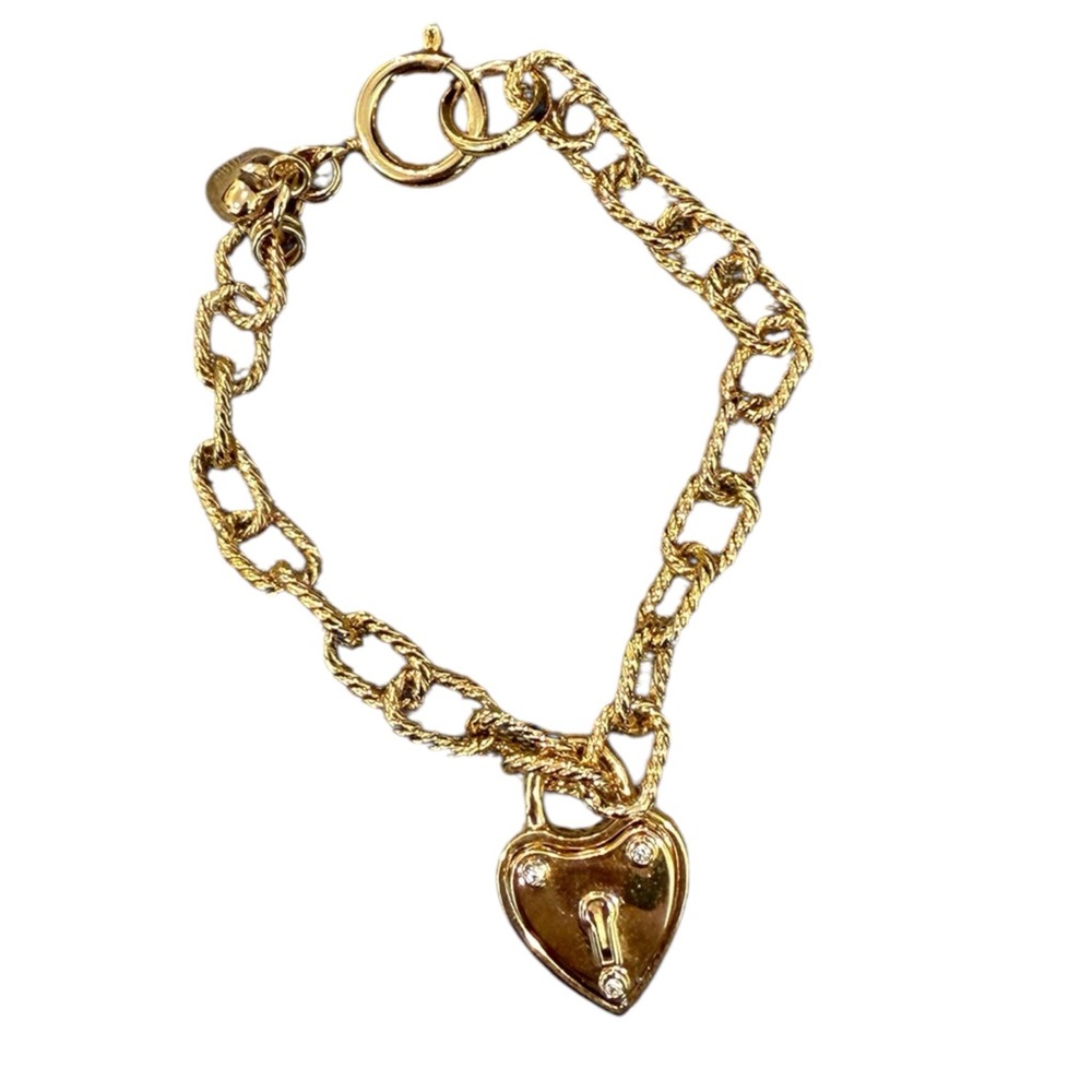 JUICY COUTURE Padlock Heart Charm Gold Bracelet